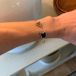 Adjustable Gold Arrow Bracelet with Black accents
